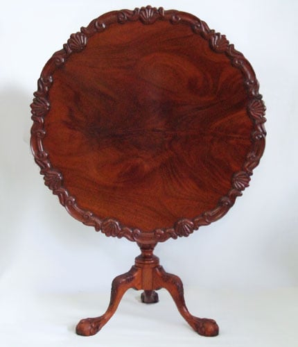 Tilt-top Piecrust Tea Table by Larry Bilderback — view 1
