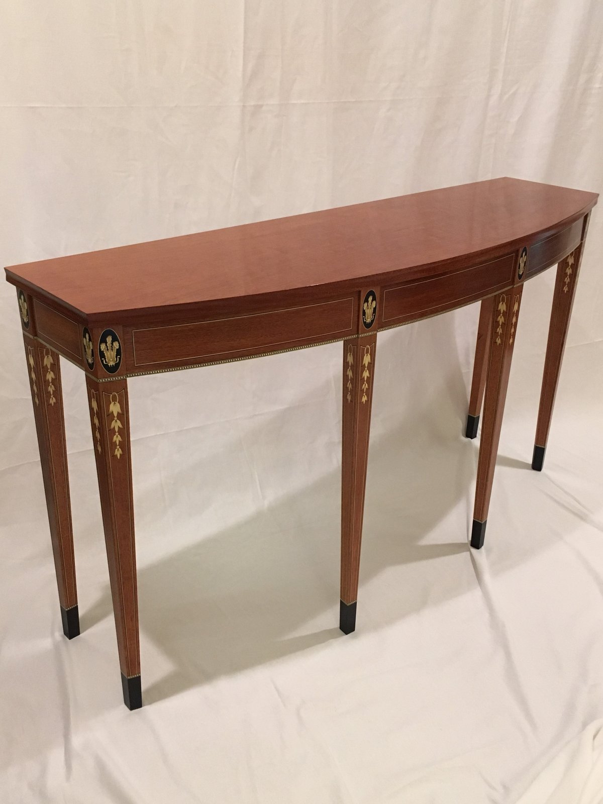 Bow front hall table