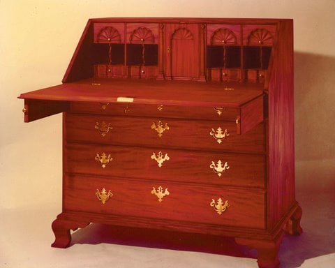 Philadelphia Chippendale Slant Front Desk by Donald Bradley — view 1