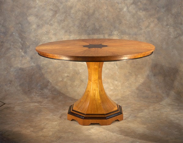 Biedermeier Pedestal Dining Room Table by W. Edwards — view 1