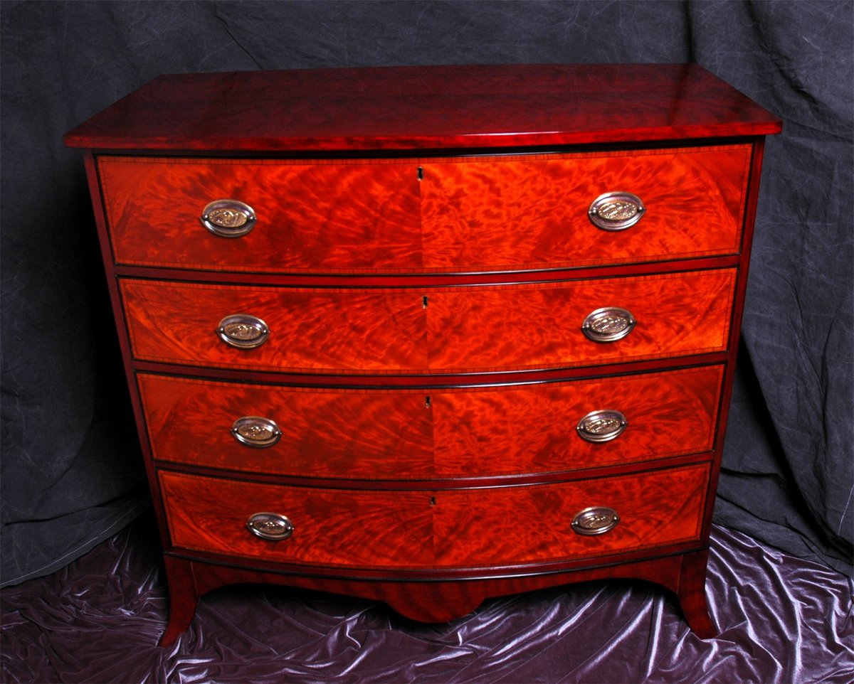 Hepplewhite Bow Front Chest by Timothy McKibben — view 1