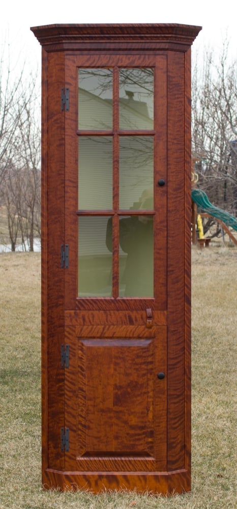 Flame Birch Corner Cabinet by Nicholas Vanaria — view 1