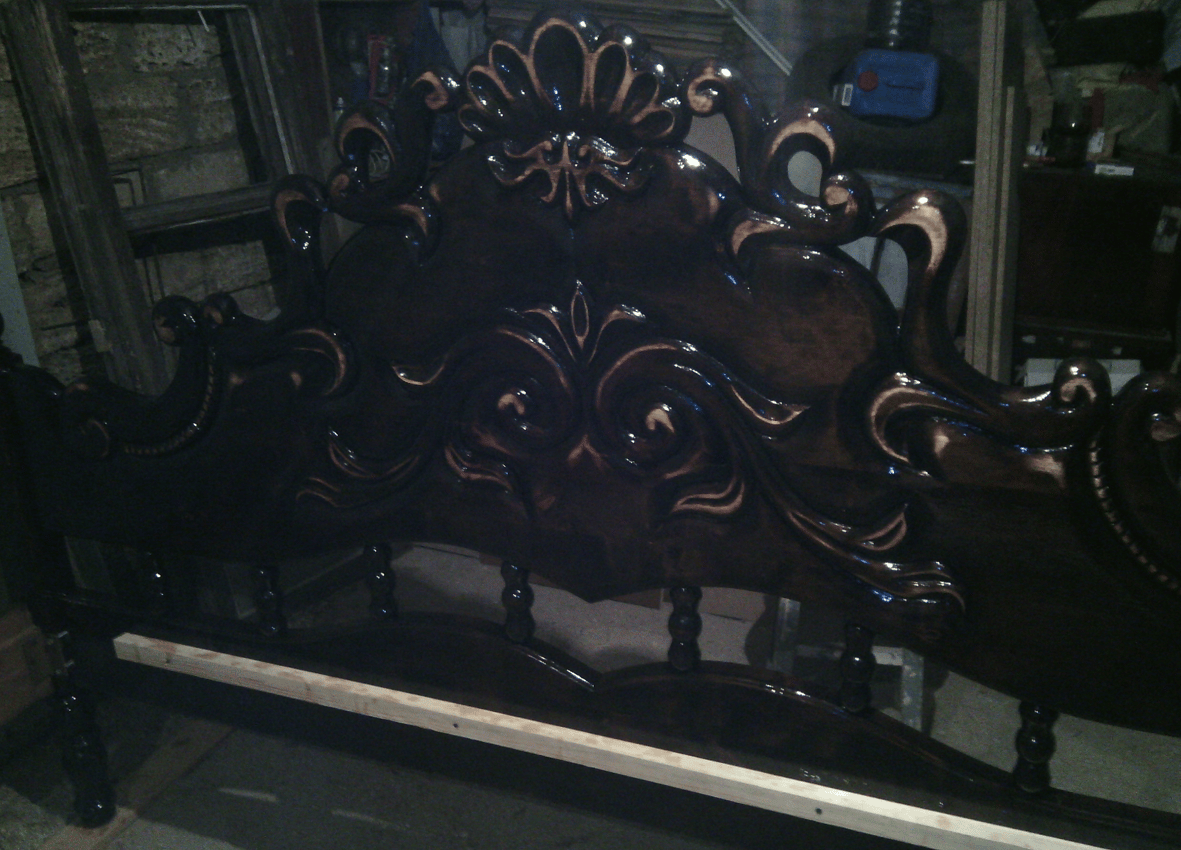 Hand-Carved Alder Bedstead by Vasyl Baranov — view 1