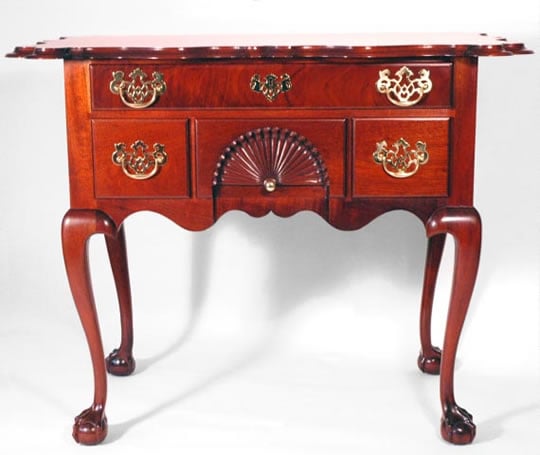 Queen Anne Scalloped-Top Low Boy by Tom Witzig — view 1
