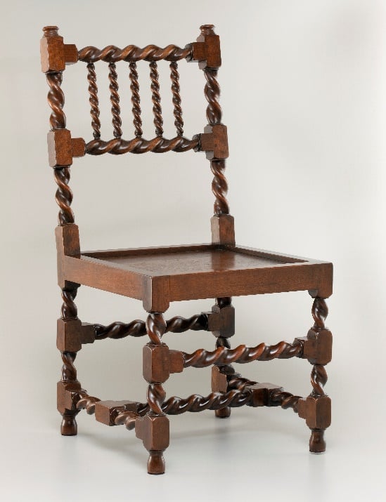 17th Century Double-Twist Turned Chair by Steven Lash