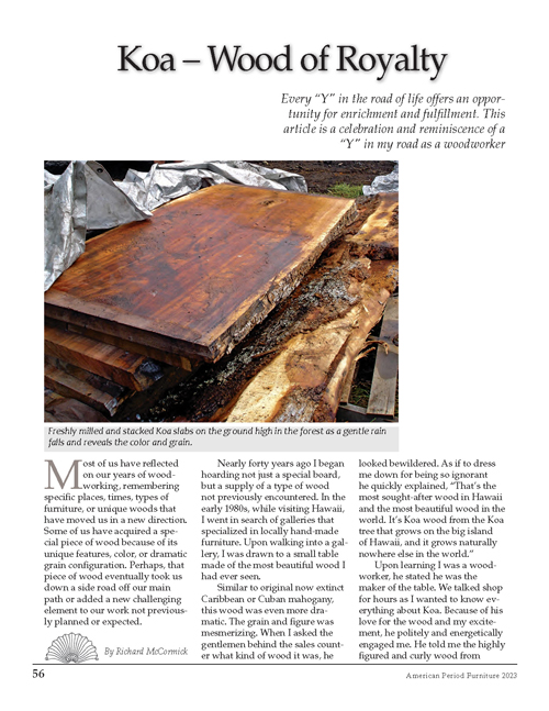 American Period Furniture Journal - Reverse Engineering Lumbard