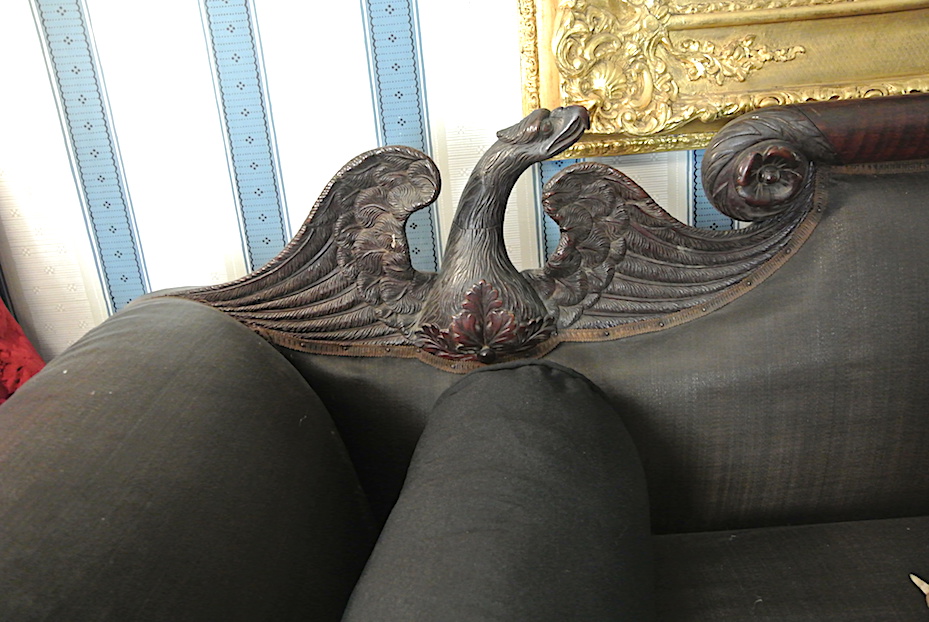 Ft Hill Empire Sofa with carved eagle